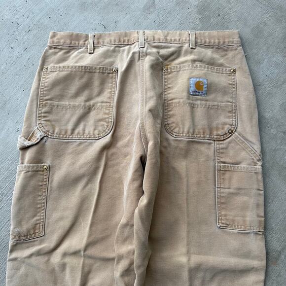 Vintage Y2K Carhartt brown double knee work wear carpenter pants - Picture 6 of 7